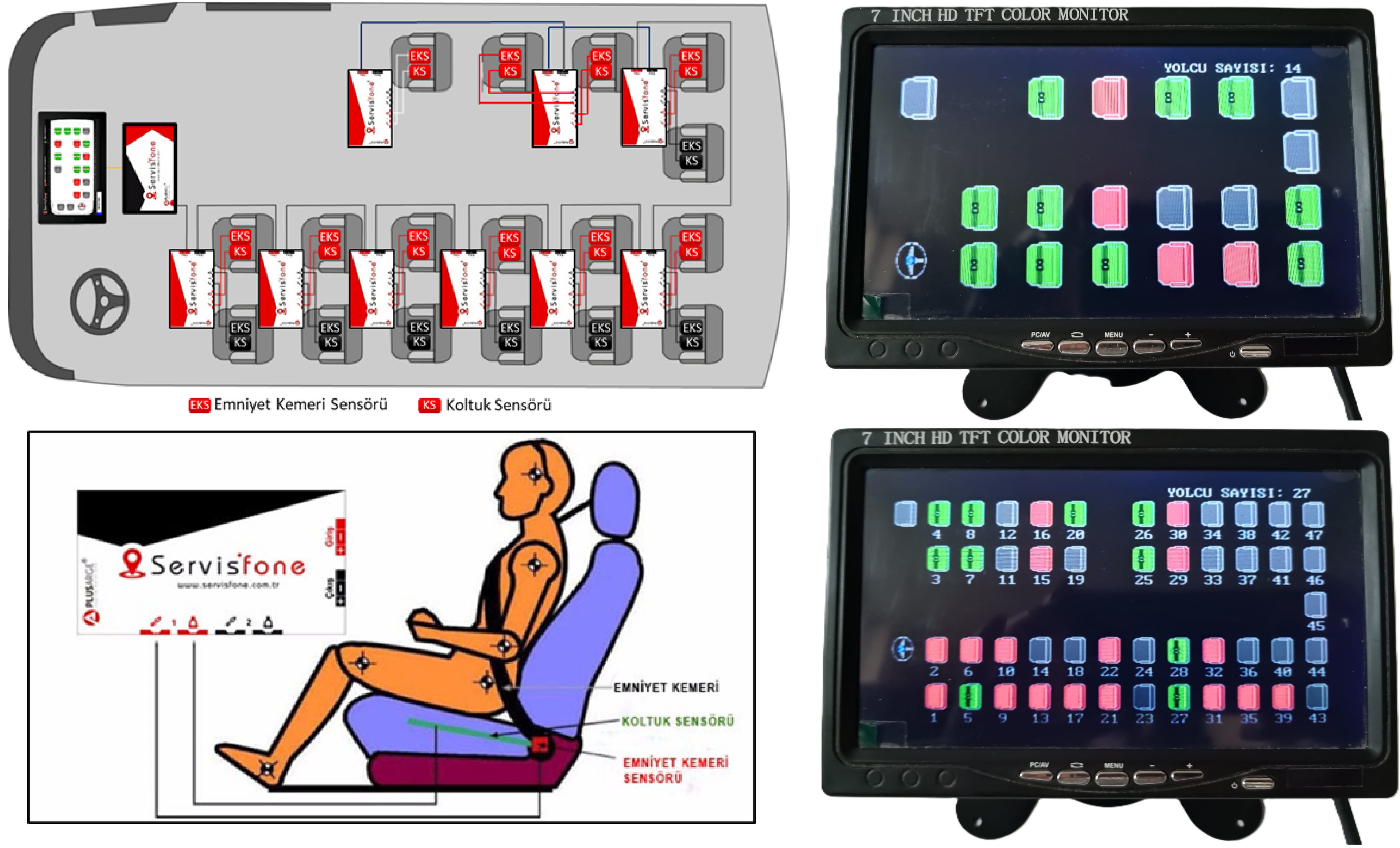 Emniyet kemeri ikaz ve uyarı sistemi uygulaması